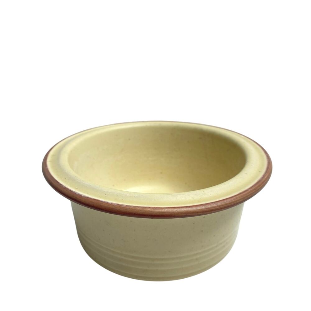 VTG 1984 FTDA Homer Laughlin China Co. Small Cream Yellow Crock Bowl Planter